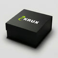 Black box with 'KRUX' logo on a light gray background